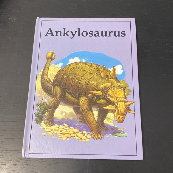 Vintage Rourke Dinosaur Library Books Orange Pink Lavender Decorative Bookshelf - Picture 6 of 16